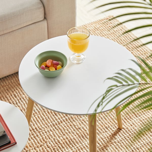 Sidebord, 45x45x50 cm, 35x35x35 cm, Hvit, Tre