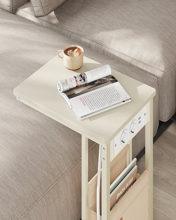 Sidebord, 40x30x62,2 cm, Hvid