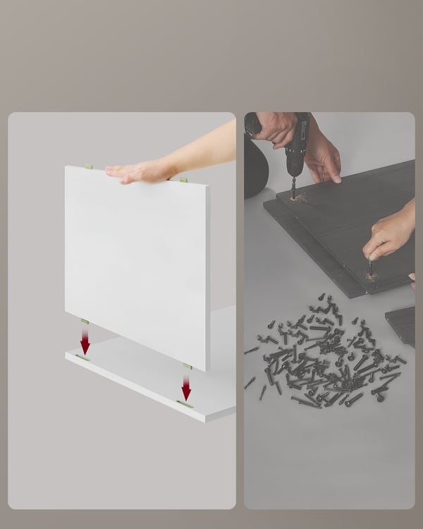Sengebord, 45x35x58,3 cm, Hvid