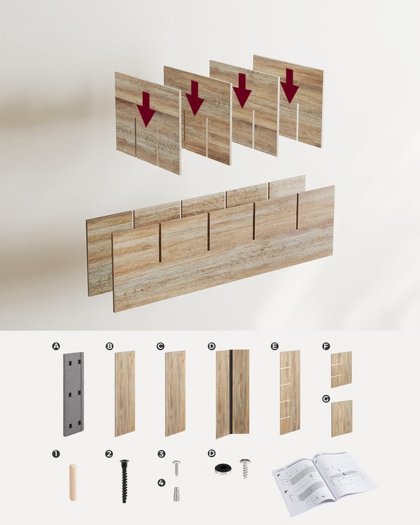 Skobænk, 105x30x48 cm, Blå, Grå, Eg