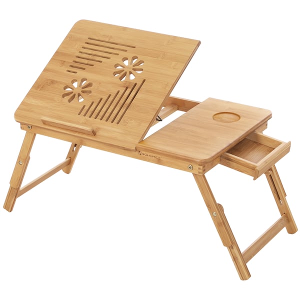 Laptopbord, Bambus, 55x35x22-29 cm, Natur