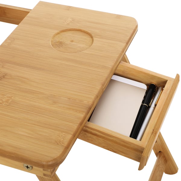Laptopbord, Bambus, 55x35x22-29 cm, Natur