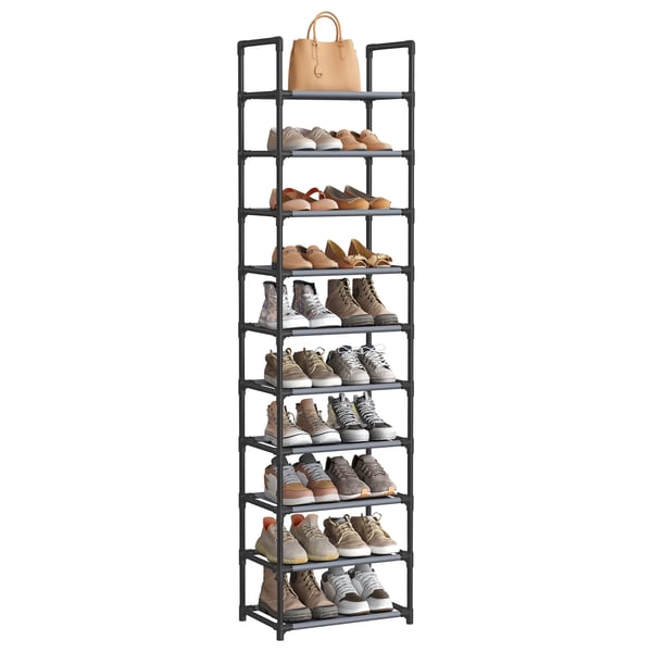 Skohylle, 45x28x173 cm, Svart Skohylle, 45x28x173 cm, Svart