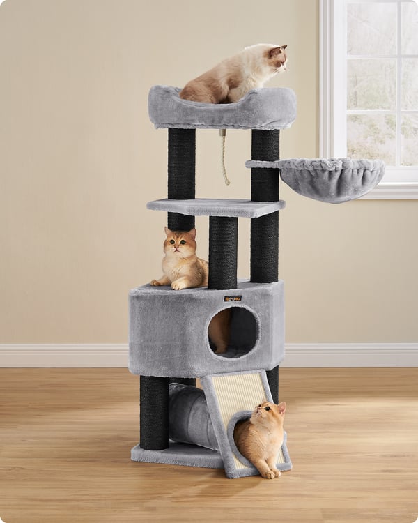 Kattställning, 50x50x141 cm, Grå