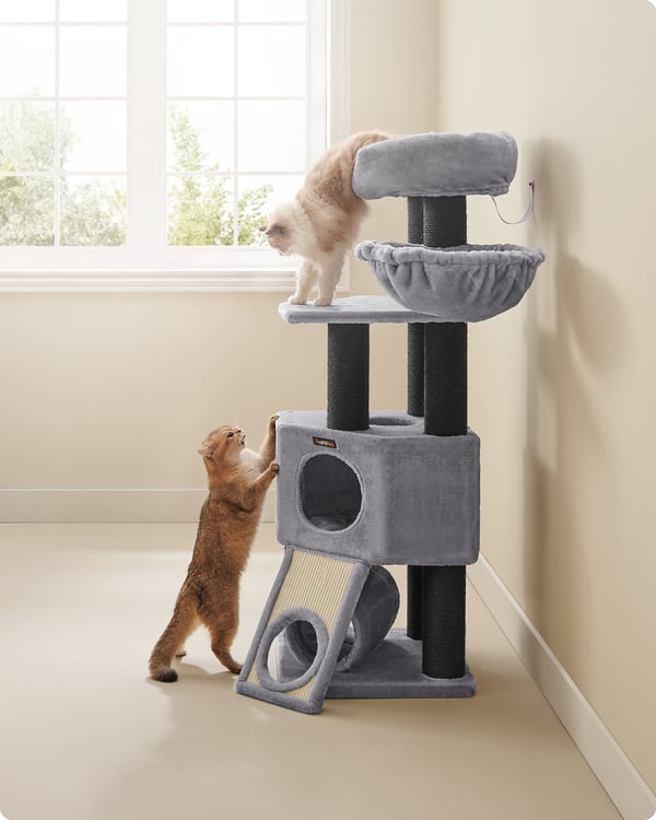 Kattställning, 50x50x141 cm, Grå