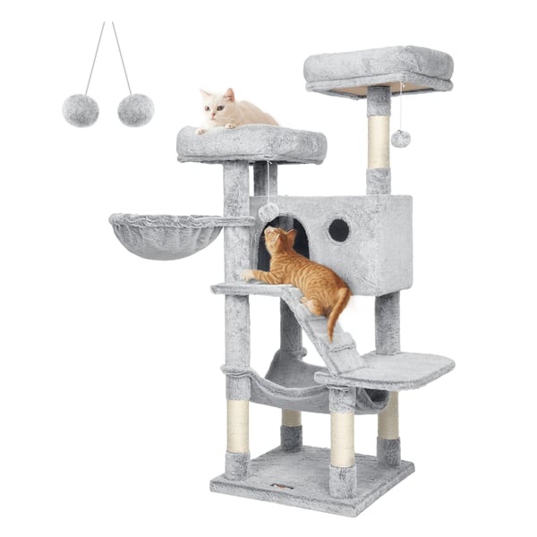 Kattställning, 50x50x135 cm, Vit