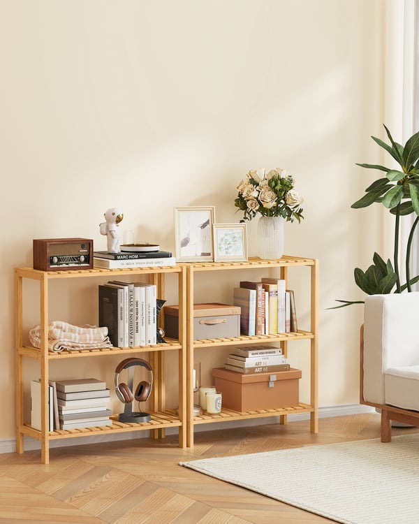 Hyllenhet, Bambu, 59x26x66 cm, Grå
