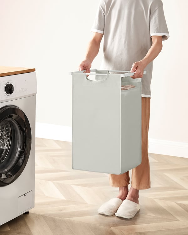 Pyykkikori, 73x33x71 cm, valkoinen