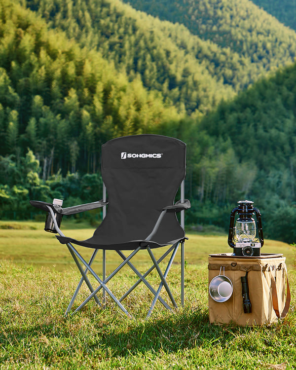 Campingstol, 76x51.5x95.5 cm, Svart