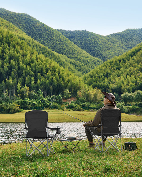 Campingstol, 76x51.5x95.5 cm, Svart