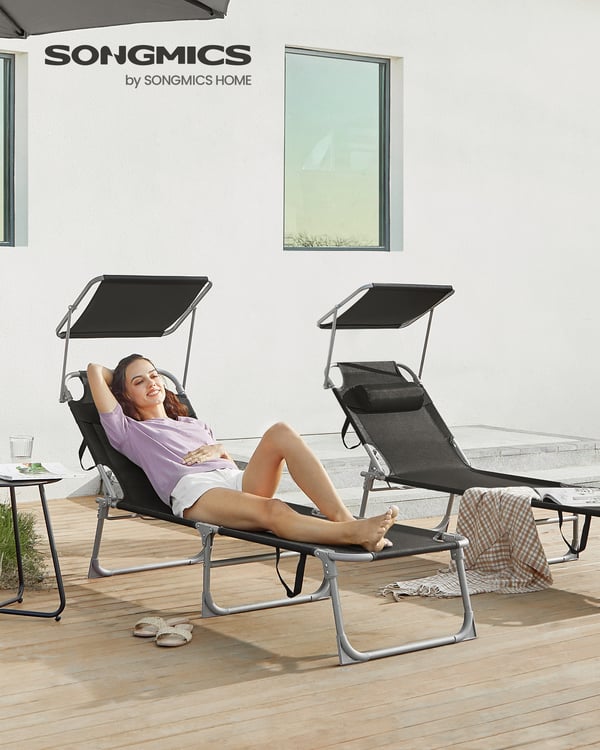 Solstol, 53x193x29,5 cm, Svart