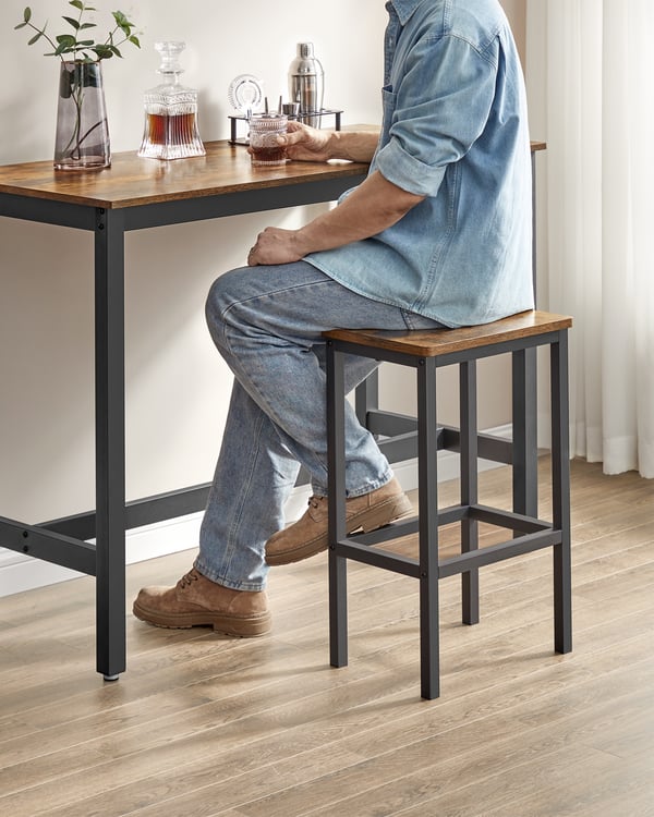 Barbordssæt, 120x60x90 cm, Brun
