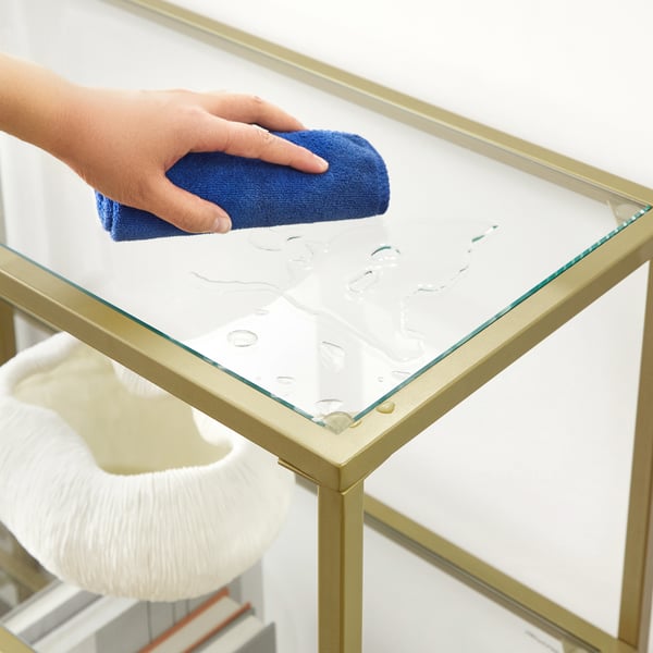 Konsolbord, 130x30x73,3 cm, Guld