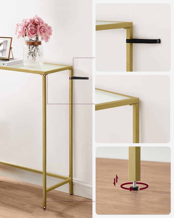 Konsolbord, 20x100x80 cm, Guld