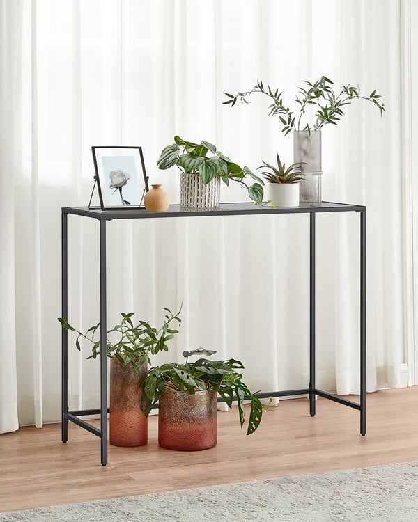 Konsolbord, 100,5x20x80 cm, Sort, Grå