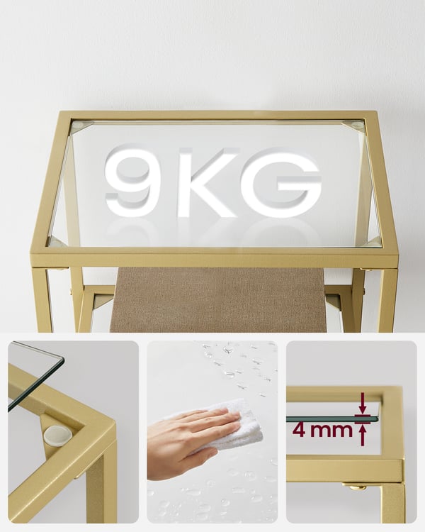 Opbevaringshylde, 40x30x95 cm, Guld
