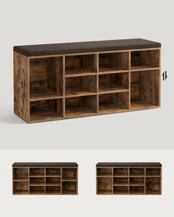 Kenkäpenkki, 104x30.3x48 cm, Ruskea