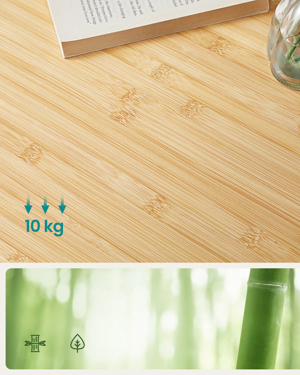 Laptopbord, Bambu, 55x35x22-32 cm, Natur