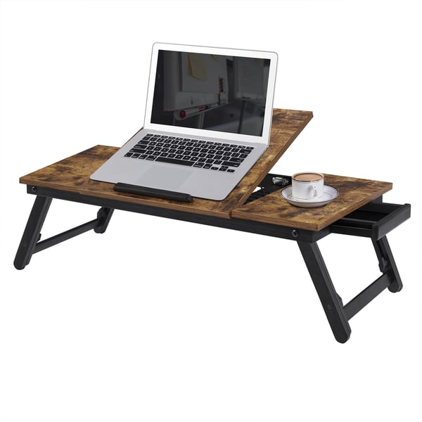 Bærbar skrivebord, 71x35x23 cm, Sort