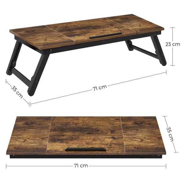 Laptopbord, 71x35x23 cm, Svart