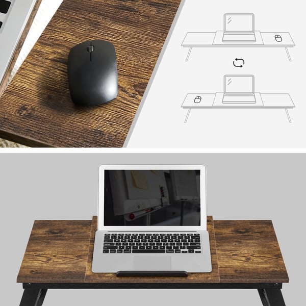 Laptopbord, 71x35x23 cm, Svart