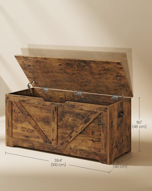 Opbevaringsbænk, 100x40x46 cm, Brun
