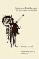 Studies On the Text Of Suetonius De Grammaticis Et Rhetoribus