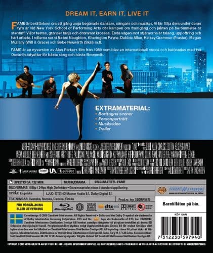 Fame - Extended dance version (Blu ray) (Import - Dk.Tekst)