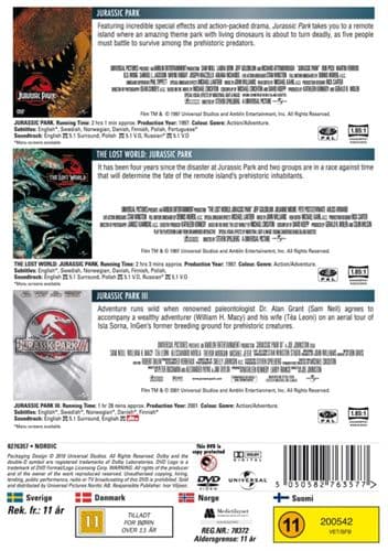 Jurassic Park 1-3: Trilogy Box (3 disc)