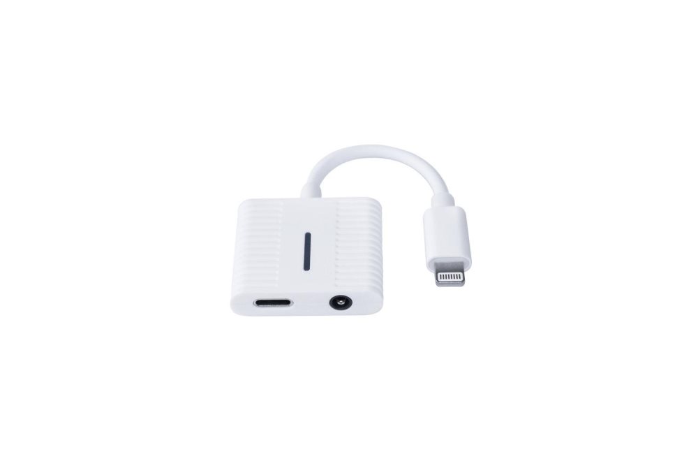 Lightning til 3,5 mm adapter for iPhone lyd og ladeadapter 3,5 mm adapterkabel splitter for lyd