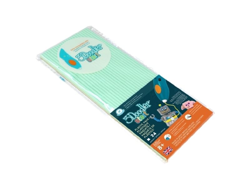 3Doodler ECO-02, Polylaktidsyra (PLA), Aquagrön, 3Doodler, 2,5 mm, 1,5 cm, 24 styck