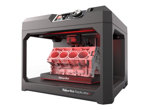 Bild av MakerBot Replicator + - 3D-skrivare - FDM - byggnadsstorlek upp till 295 x 195 x 165 mm - lager: 100 µm - USB, LAN, Wi-Fi(n)
