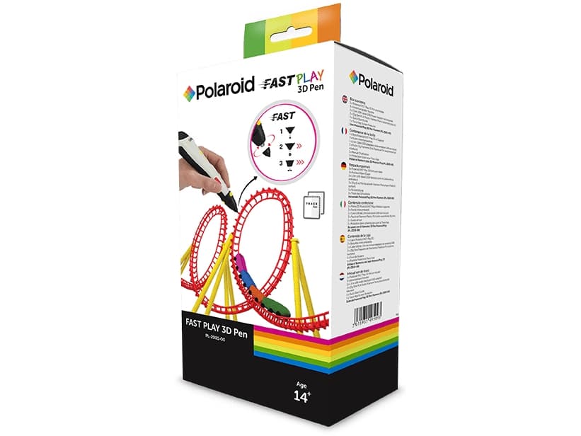 Polaroid Fast Play 3D Pen, Polylaktidsyra (PLA), Fused Filament Fabrication (FFF), 1,75 mm, Svart, Vit, 32 mm, 33 mm