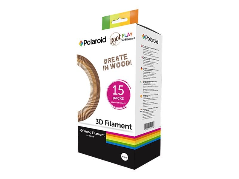 Polaroid Root Play - 15-pack - lett tre, mørkt tre, mixture wood - 15 kg - 5 m - wood filament (3D)