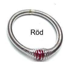Silverpläterad ring röd pärla