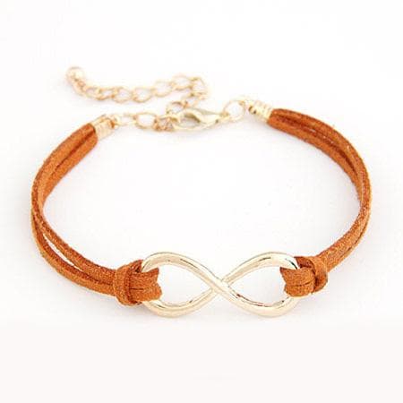 Armband Infinity guld - PU-läder olika färger