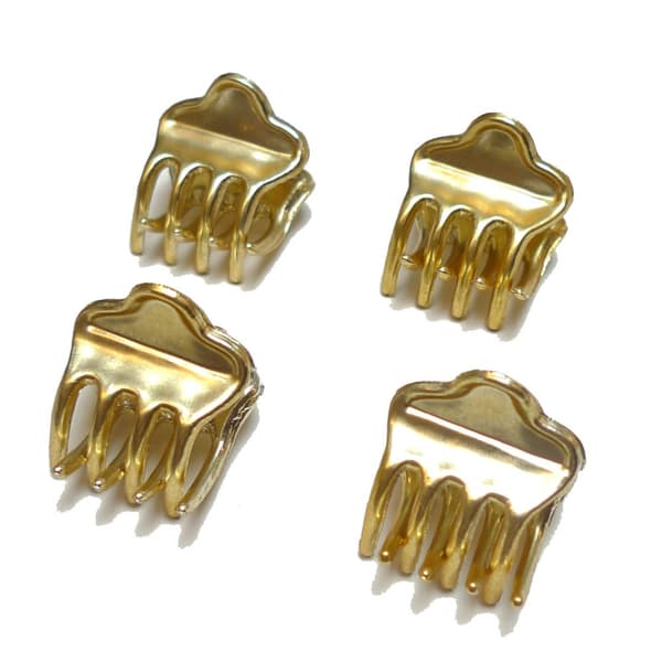 Hårklämma Guld 4-pack