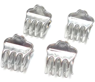 Hårklämma Silver 4-pack