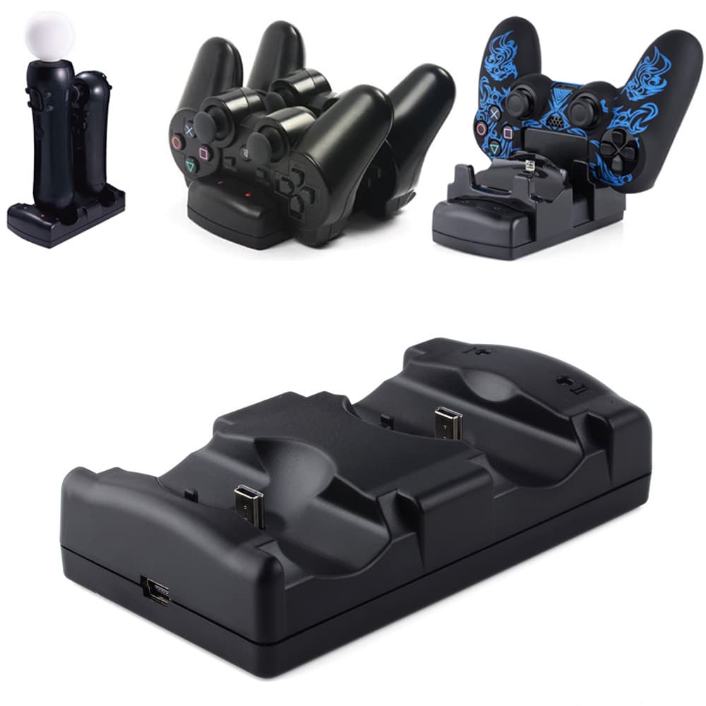 Dobbelt ladestation til PS3 / PS4 / PS3 Move controller
