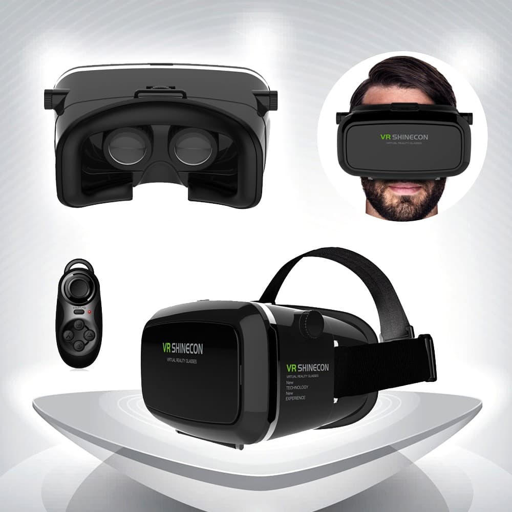 VR Shinecon Universala 3D-VR glasögon med fjärrkontroll - Svart