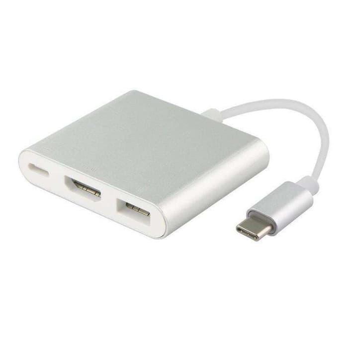 USB Type C-adapter til HDMI / USB 3.1 - Sølv