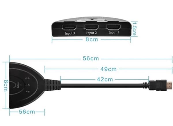 HDMI SWITCH SPLITTER 3 till 1 1080p