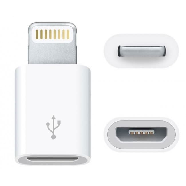 Micro-USB til Apple Lightning Adapter - Hvid
