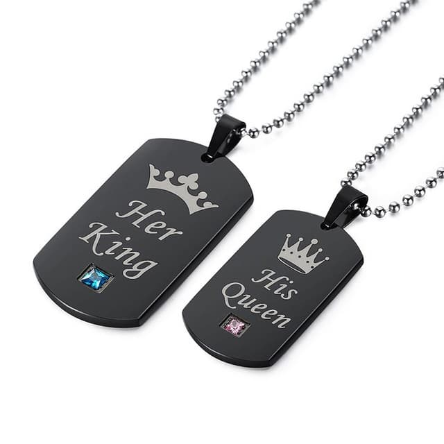 Her King / His Queen Dogtag halsband