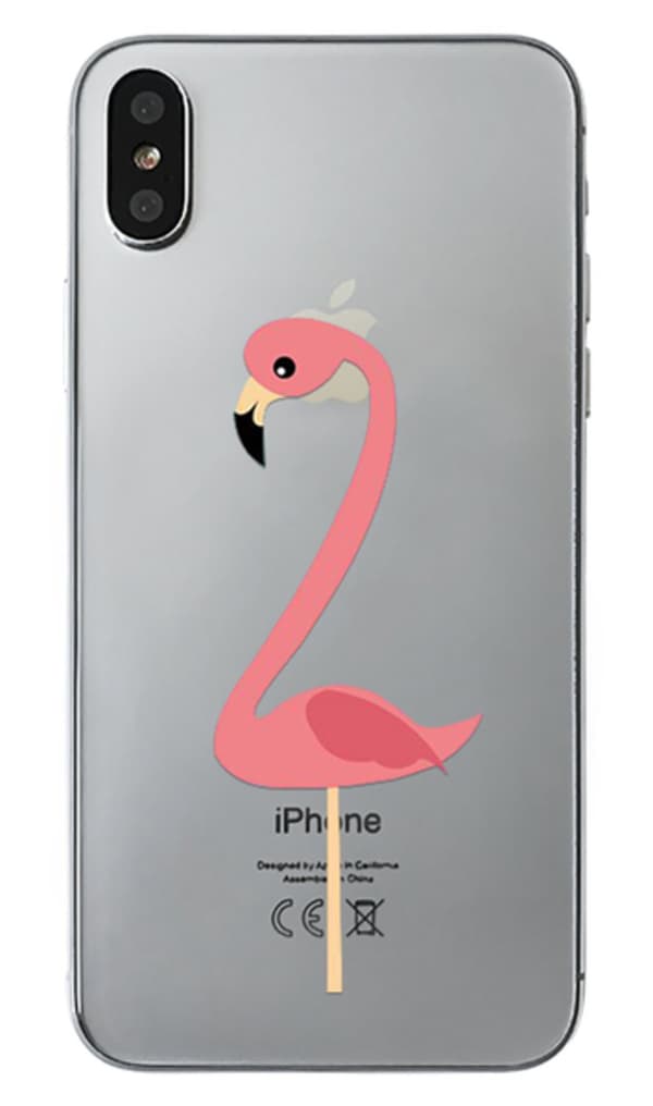 iPhone X/XS Skal Mjukt Genomskinligt Flamingo