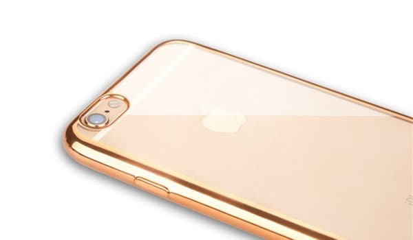 iPhone SE & iPhone 7/8 | Mjukt, Genomskinligt Skal med Guldig Kant