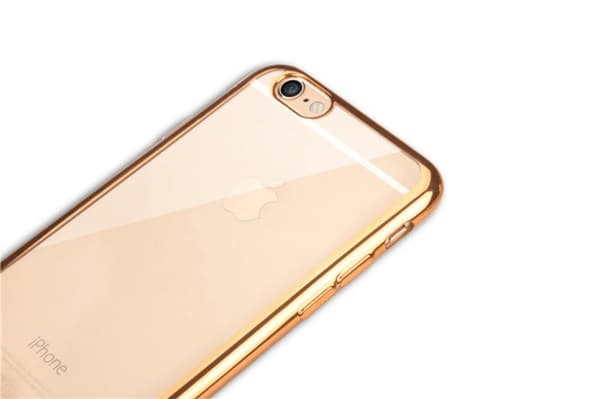 iPhone SE & iPhone 7/8 | Mjukt, Genomskinligt Skal med Guldig Kant