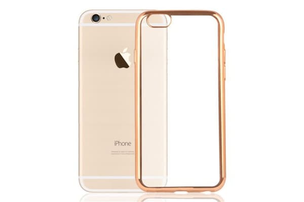 iPhone SE & iPhone 7/8 | Mjukt, Genomskinligt Skal med Guldig Kant