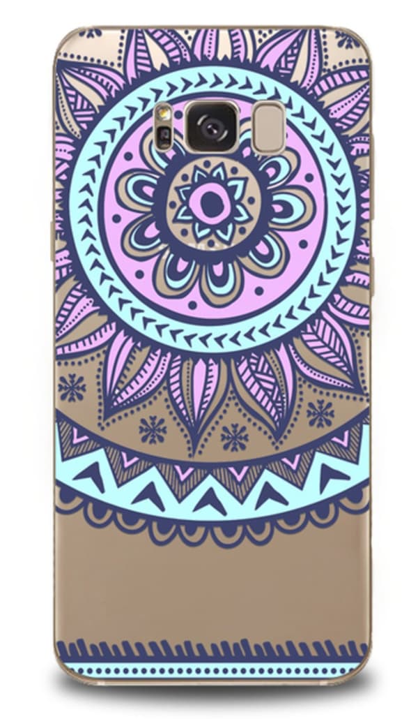 Samsung Galaxy S8 Mjukt & Genomskinligt Skal med Blå Mandala