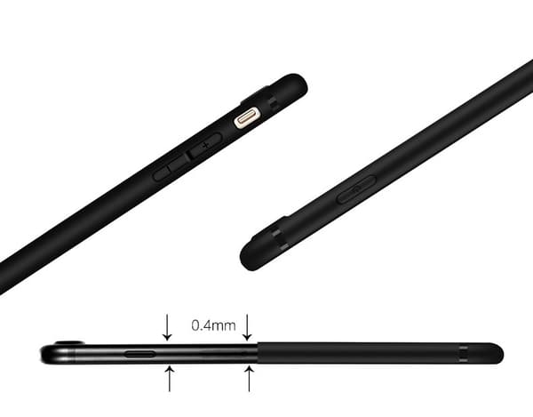 iPhone 7/8s plus | Mjukt, Mattsvart Skal med Glansiga Detaljer